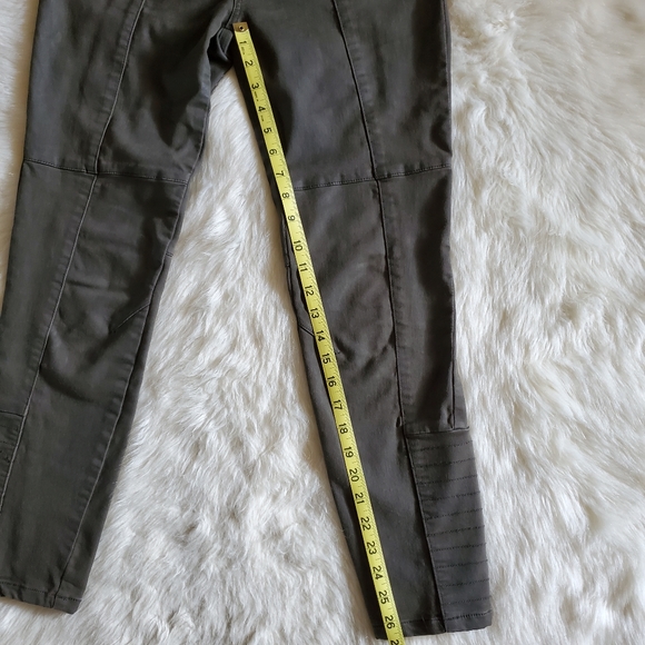 Free People Jillian Moto Seam Detail Skinny Jeans Olive Army Green Size 28 - Picture 13 of 13